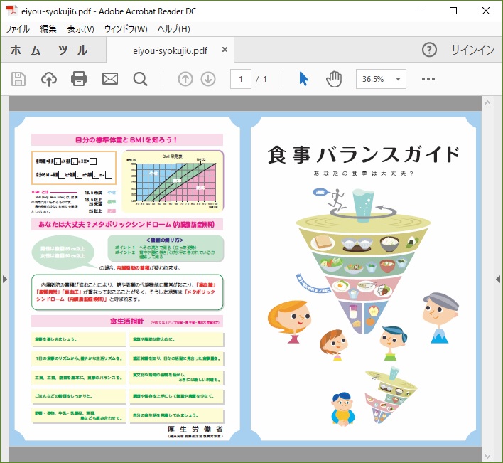 AcrobatでのPDF表示